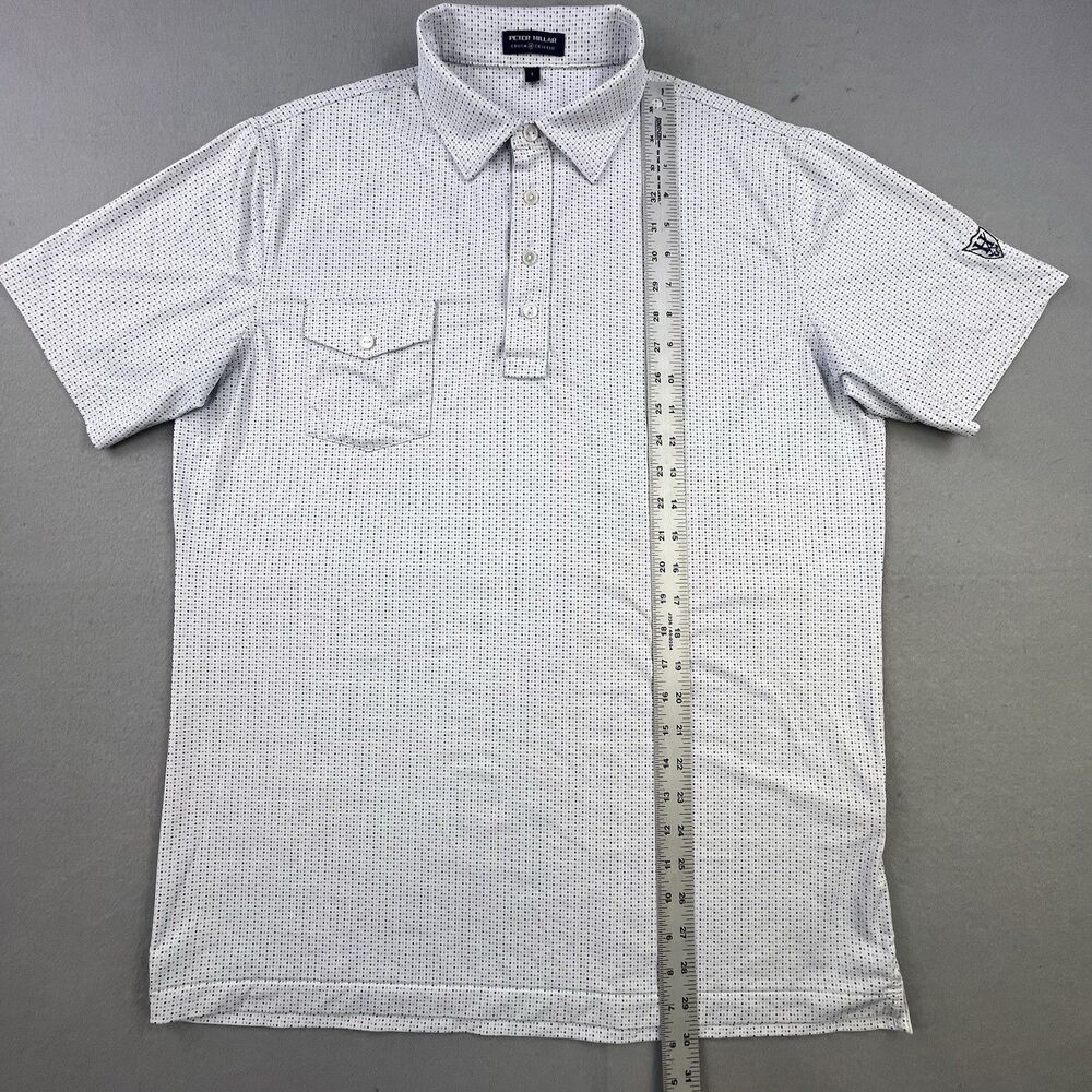 Peter Millar Crown Crafted Golf Polo Men’s Large White Blue Dot Performance Logo - Picture 10 of 10